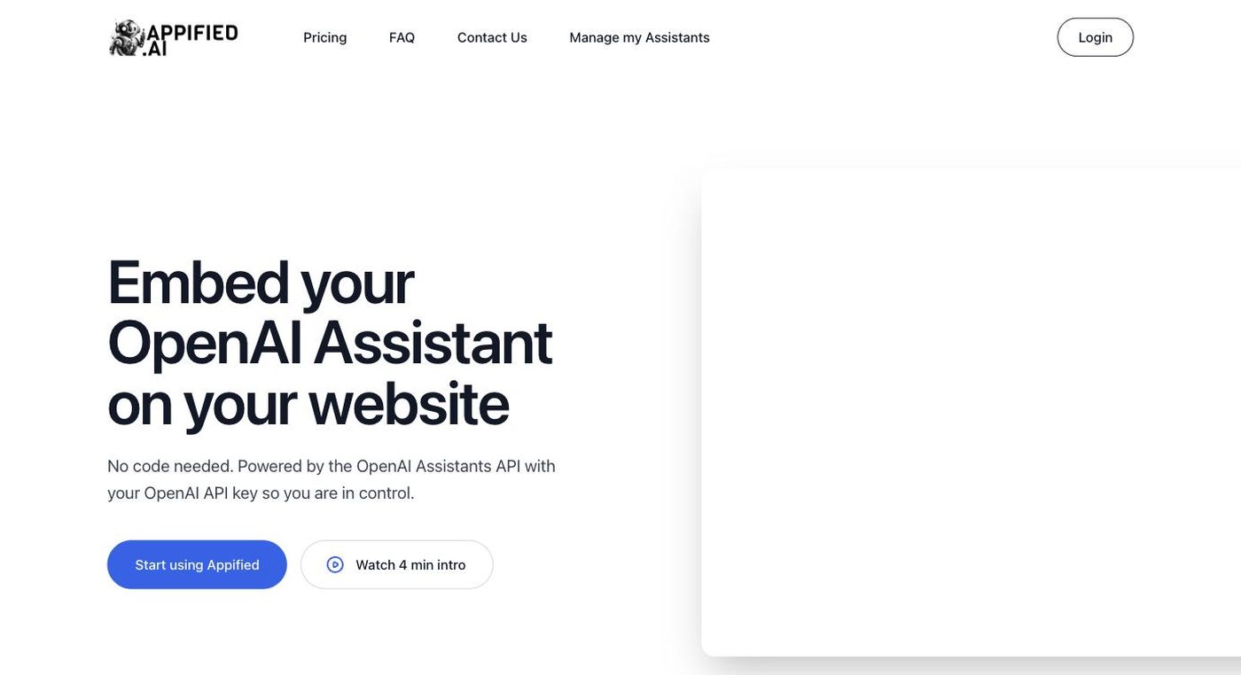 Screenshot of the Appified homepage hero section